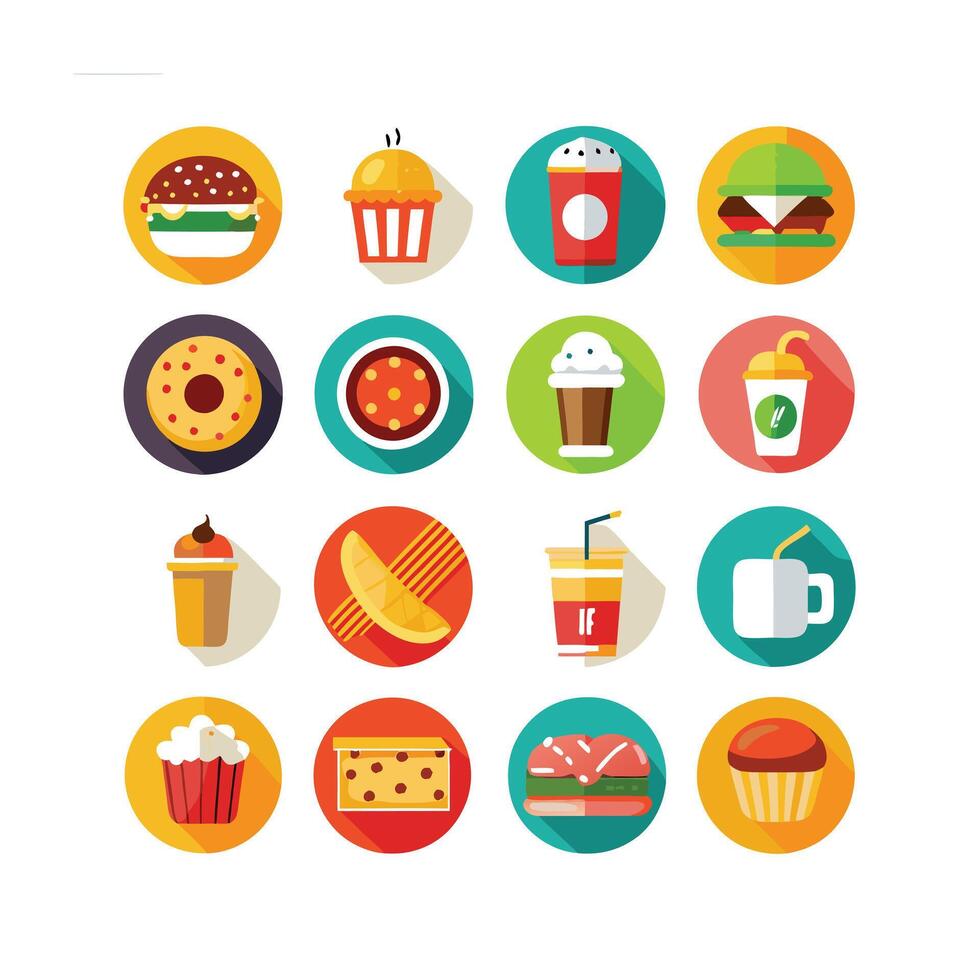 Food and Drink Icon Set Collection for Documents, Websites and Mobile Applications vector