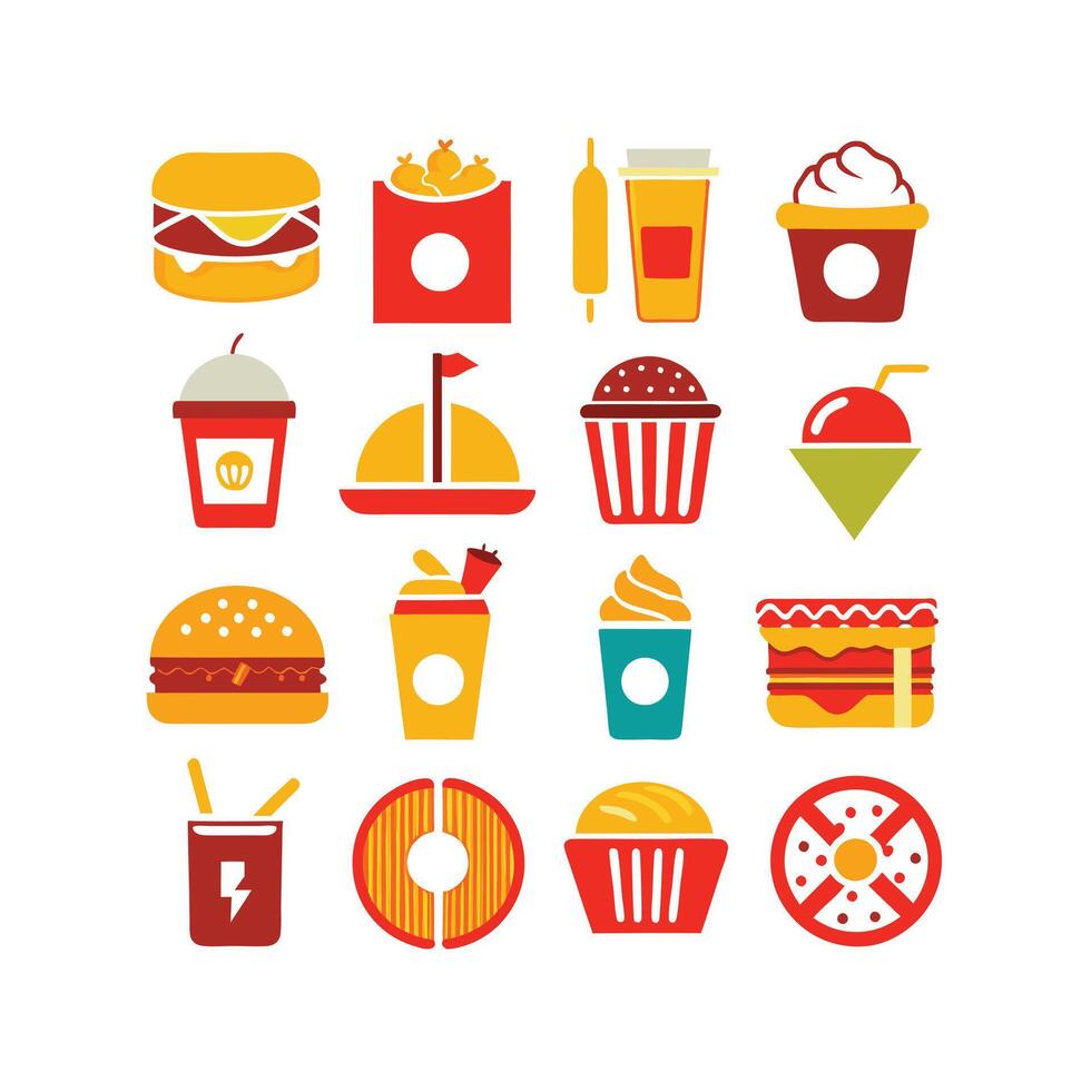 Food and Drink Icon Set Collection for Documents, Websites and Mobile Applications vector