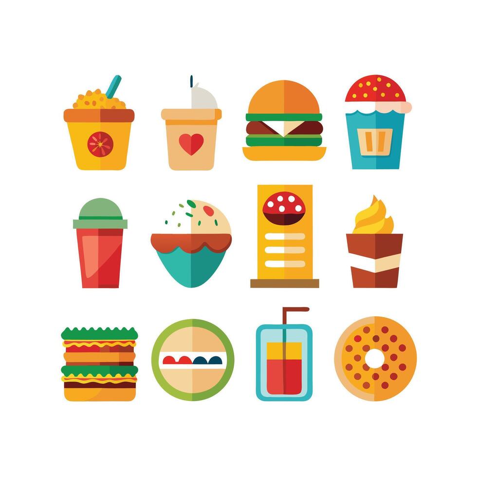 Food and Drink Icon Set Collection for Documents, Websites and Mobile Applications vector