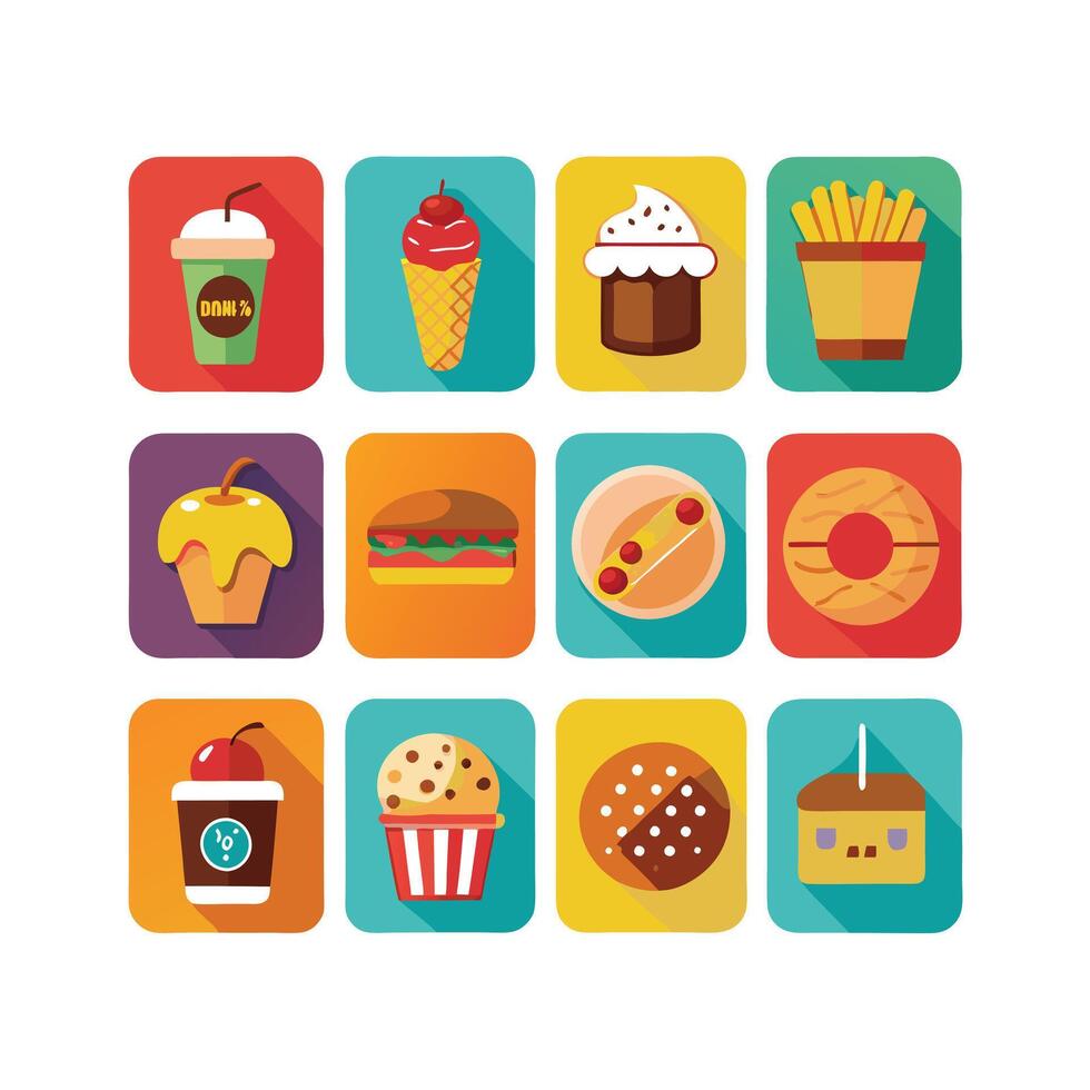 Food and Drink Icon Set Collection for Documents, Websites and Mobile Applications vector