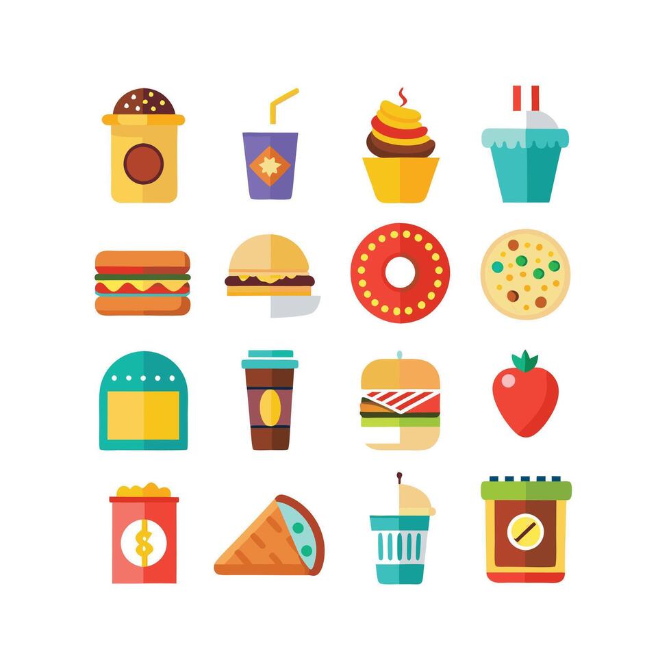 Food and Drink Icon Set Collection for Documents, Websites and Mobile Applications vector