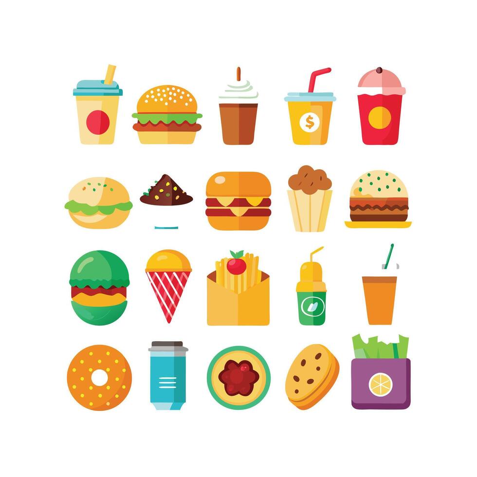 Food and Drink Icon Set Collection for Documents, Websites and Mobile Applications vector