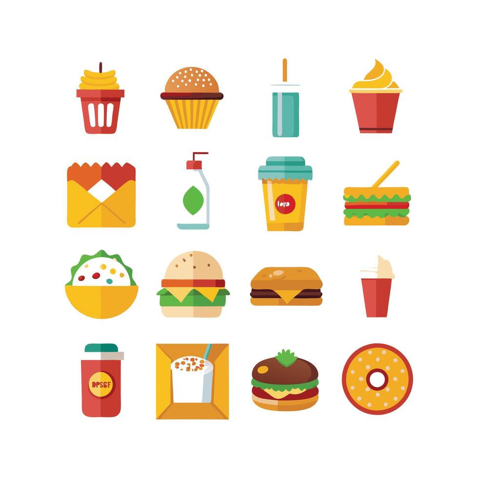 Food and Drink Icon Set Collection for Documents, Websites and Mobile Applications vector