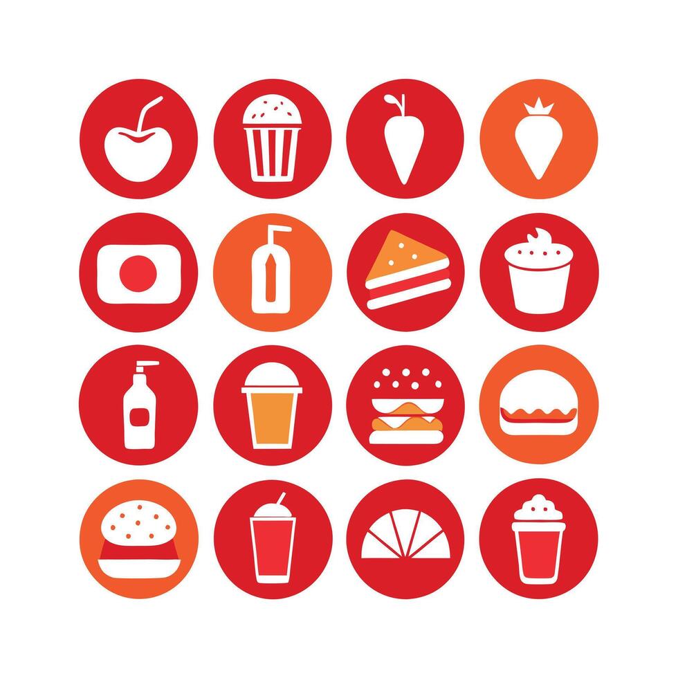 Food and Drink Icon Set Collection for Documents, Websites and Mobile Applications vector