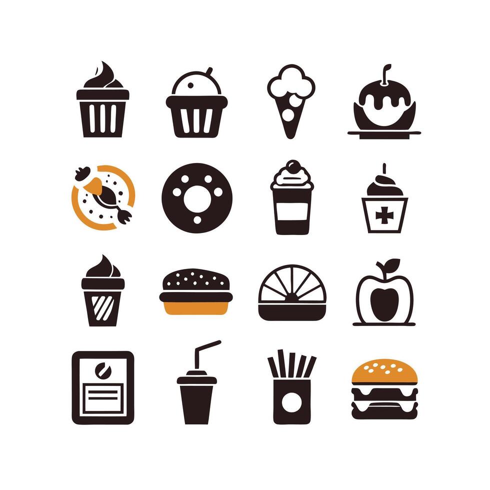 Food and Drink Icon Set Collection for Documents, Websites and Mobile Applications vector