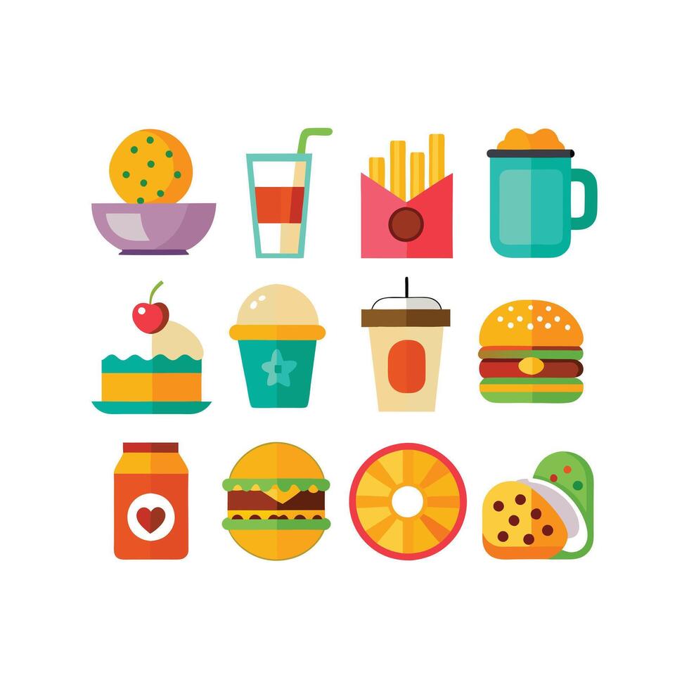 Food and Drink Icon Set Collection for Documents, Websites and Mobile Applications vector