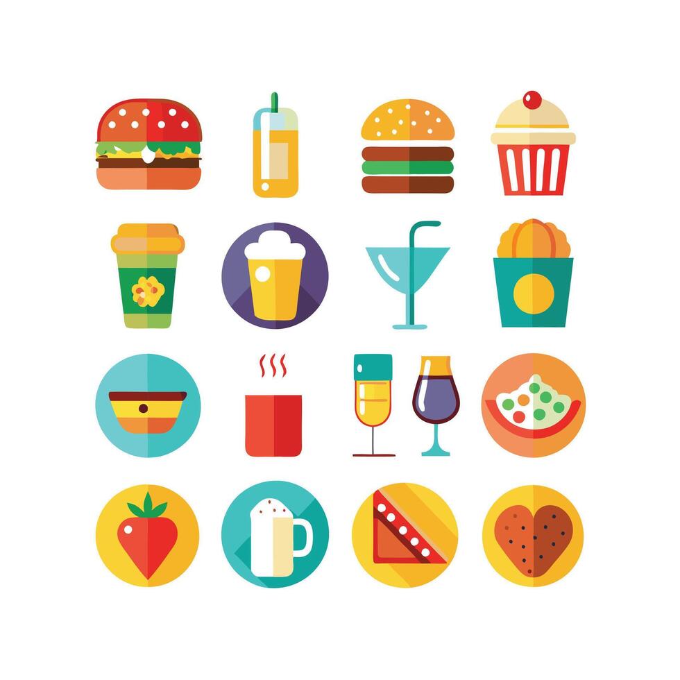 Food and Drink Icon Set Collection for Documents, Websites and Mobile Applications vector