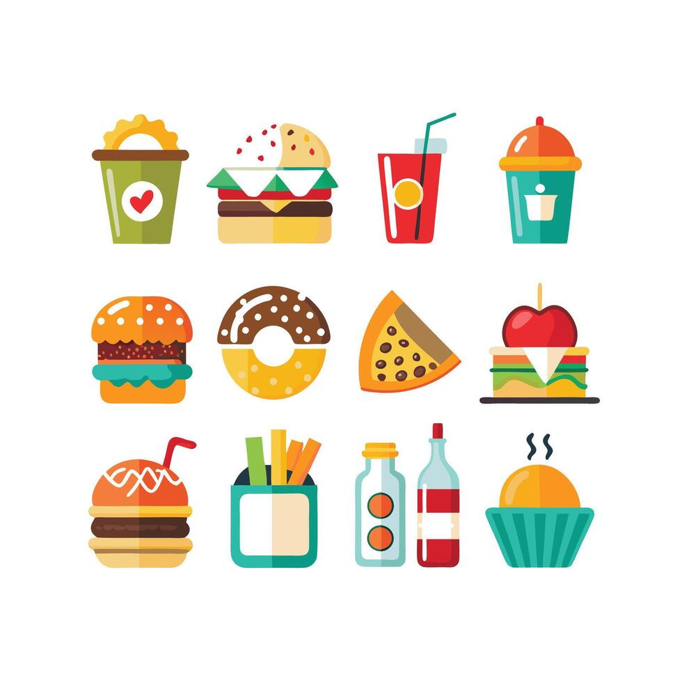 Food and Drink Icon Set Collection for Documents, Websites and Mobile Applications vector
