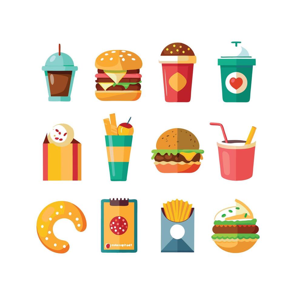 Food and Drink Icon Set Collection for Documents, Websites and Mobile Applications vector