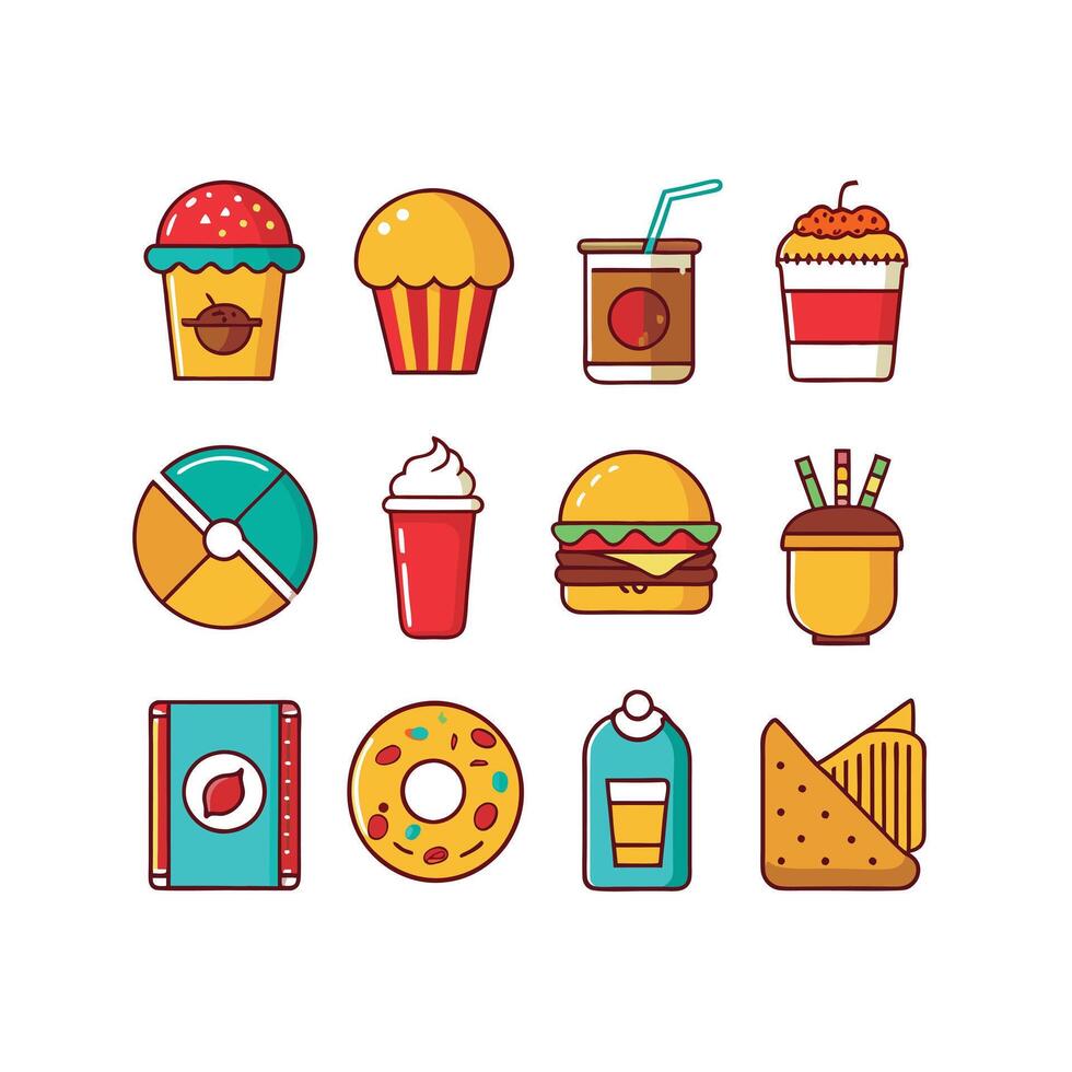 Food and Drink Icon Set Collection for Documents, Websites and Mobile Applications vector