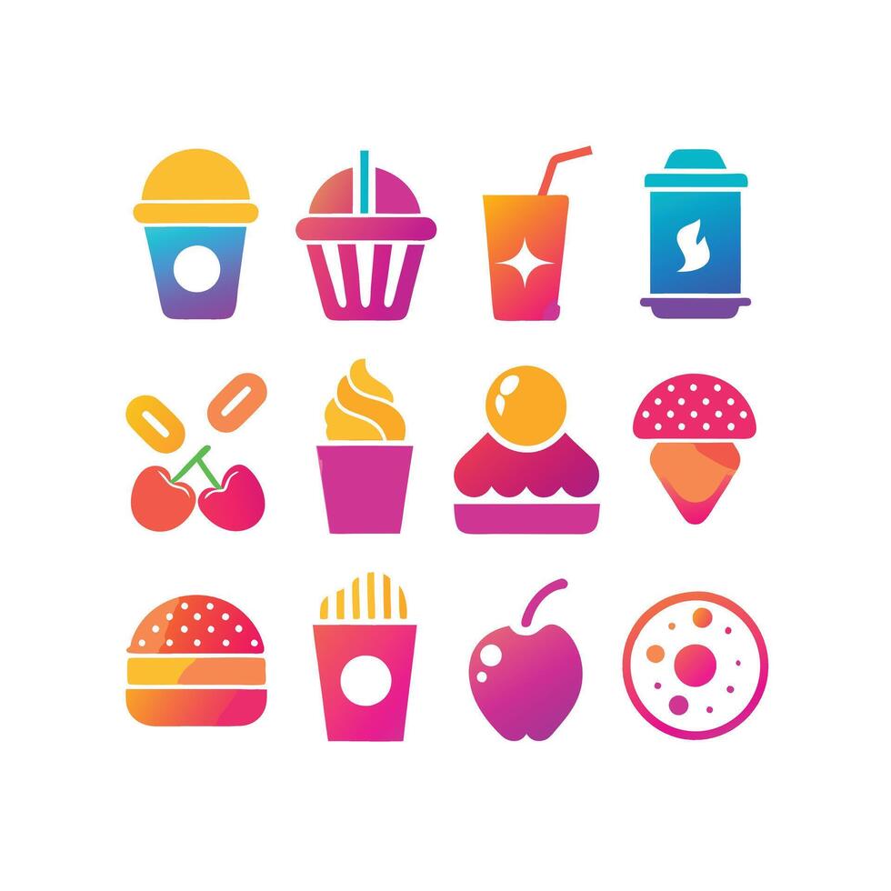 Food and Drink Icon Set Collection for Documents, Websites and Mobile Applications vector