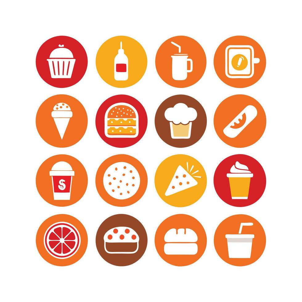 Food and Drink Icon Set Collection for Documents, Websites and Mobile Applications vector