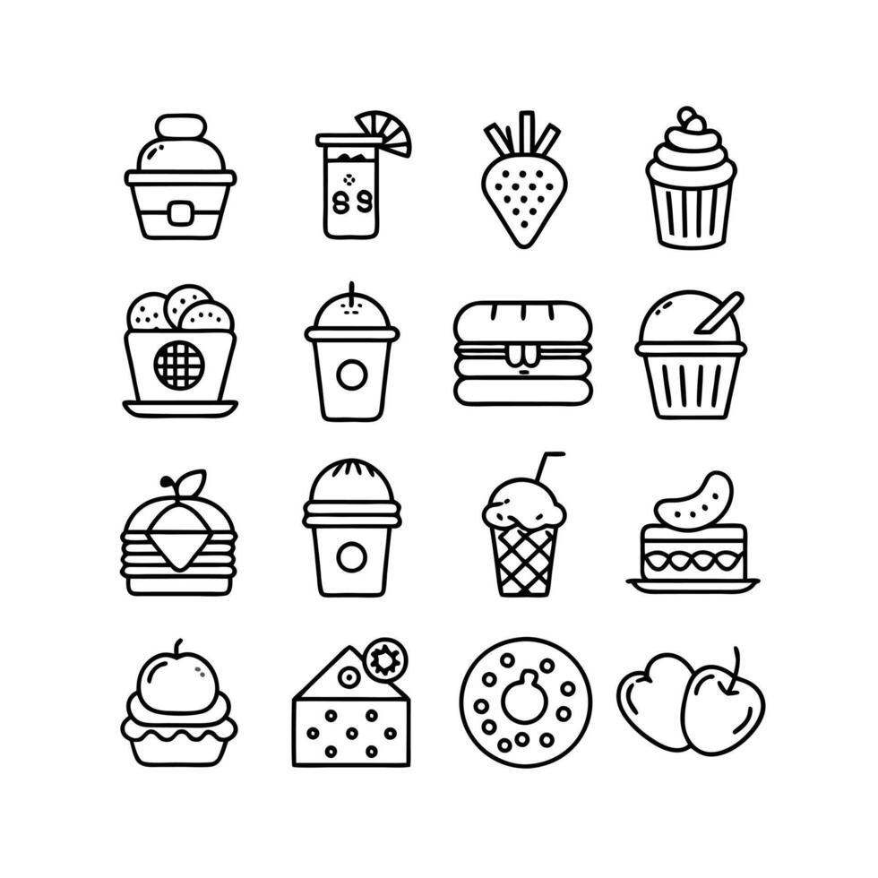 Food and Drink Icon Set Collection for Documents, Websites and Mobile Applications vector