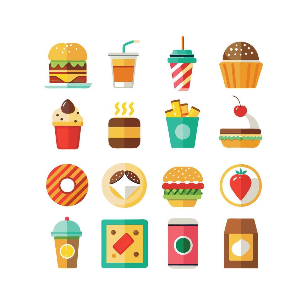 Food and Drink Icon Set Collection for Documents, Websites and Mobile Applications vector