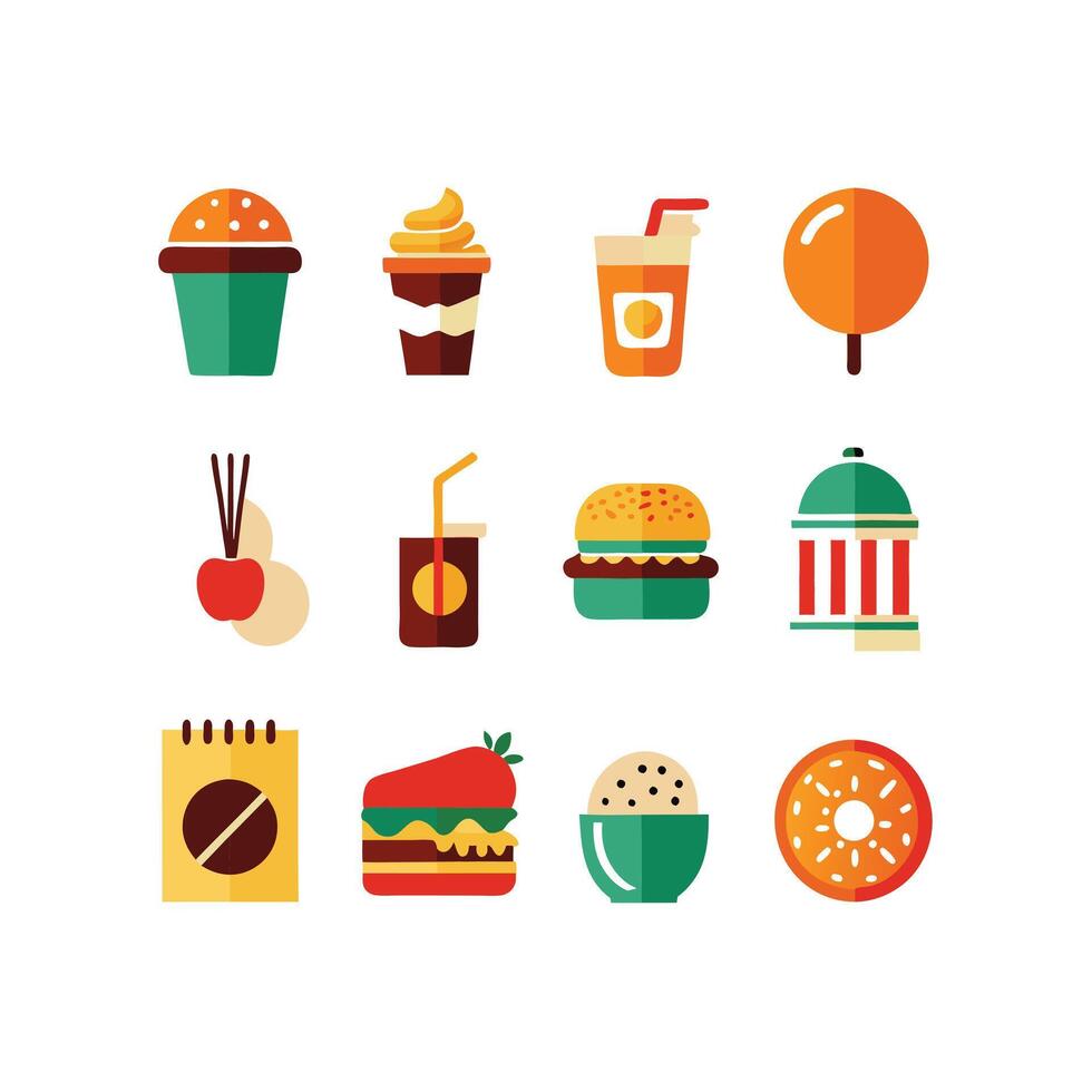 Food and Drink Icon Set Collection for Documents, Websites and Mobile Applications vector