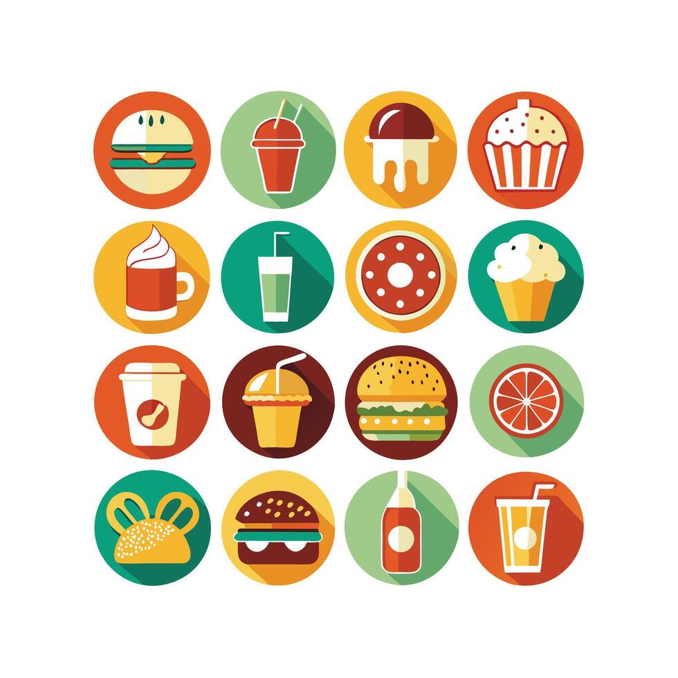 Food and Drink Icon Set Collection for Documents, Websites and Mobile Applications vector