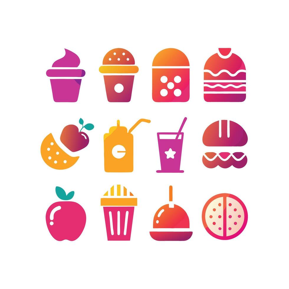 Food and Drink Icon Set Collection for Documents, Websites and Mobile Applications vector