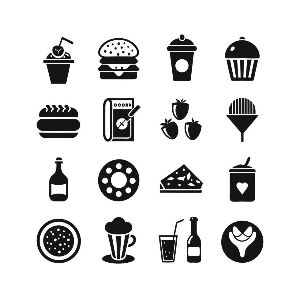 Food and Drink Icon Set Collection for Documents, Websites and Mobile Applications vector