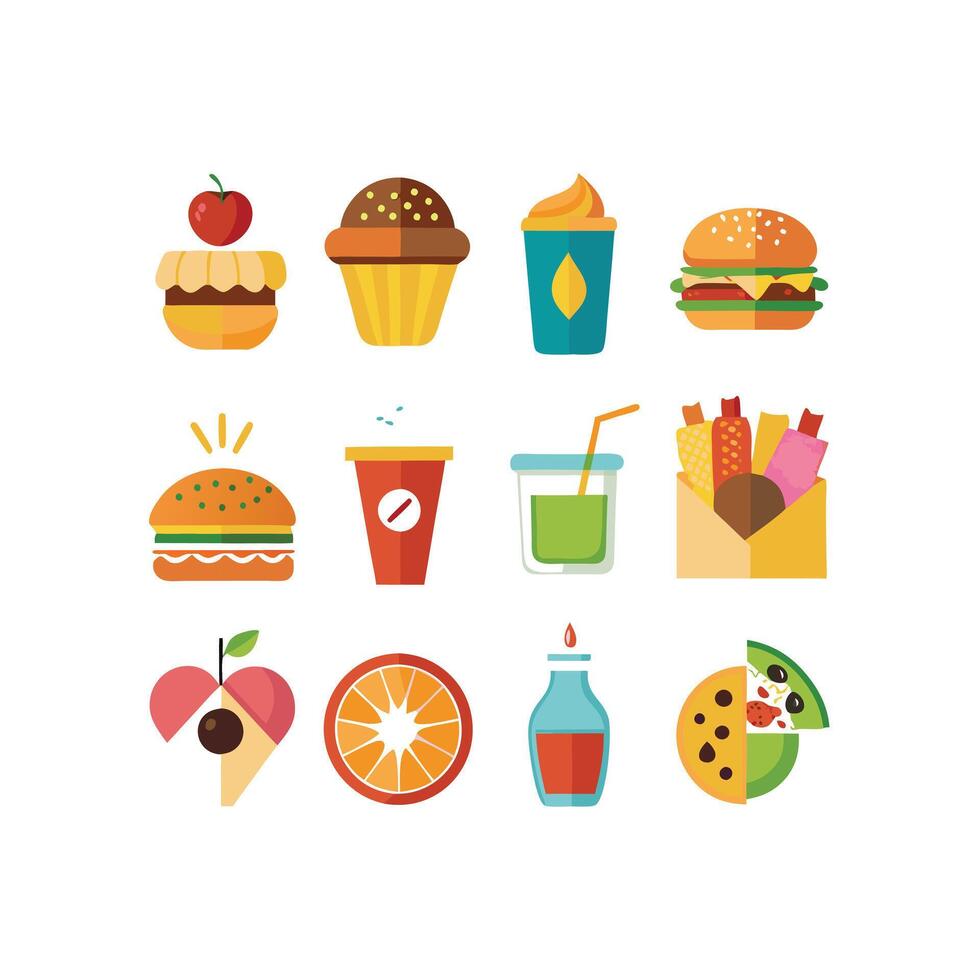 Food and Drink Icon Set Collection for Documents, Websites and Mobile Applications vector