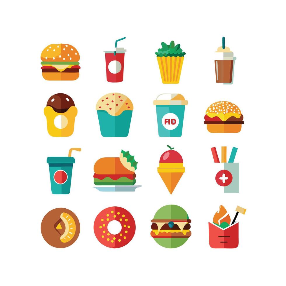 Food and Drink Icon Set Collection for Documents, Websites and Mobile Applications vector