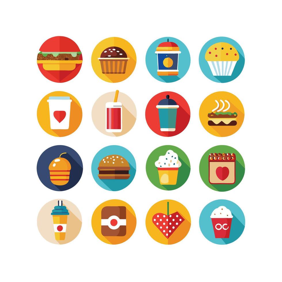 Food and Drink Icon Set Collection for Documents, Websites and Mobile Applications vector