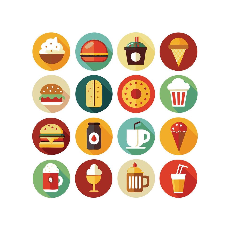 Food and Drink Icon Set Collection for Documents, Websites and Mobile Applications vector