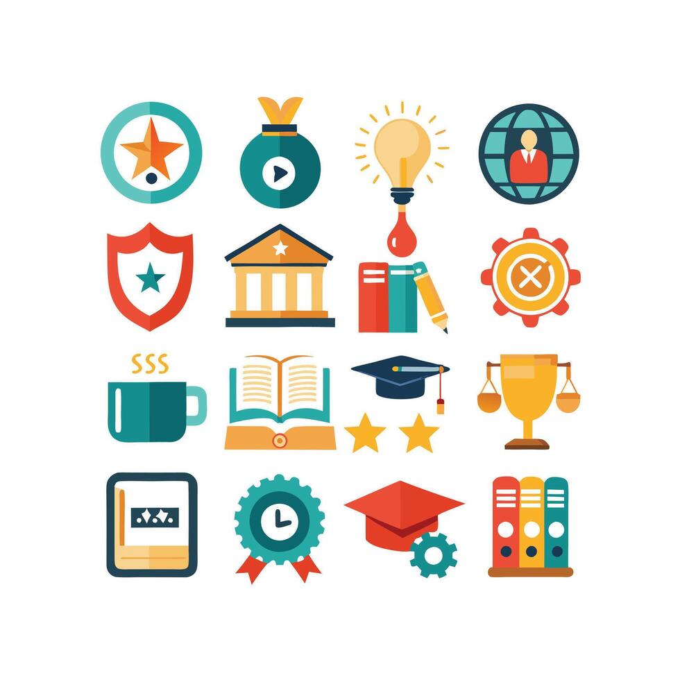 Education Icon Set Collection for Documents, Websites and Mobile Applications vector