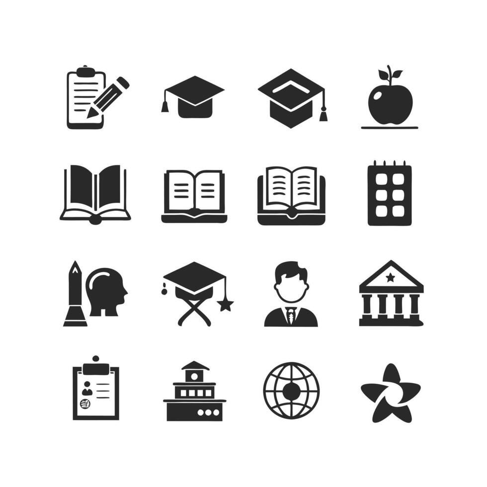 Education Icon Set Collection for Documents, Websites and Mobile Applications vector