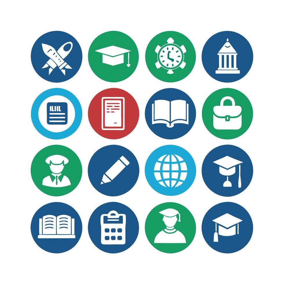 Education Icon Set Collection for Documents, Websites and Mobile Applications vector