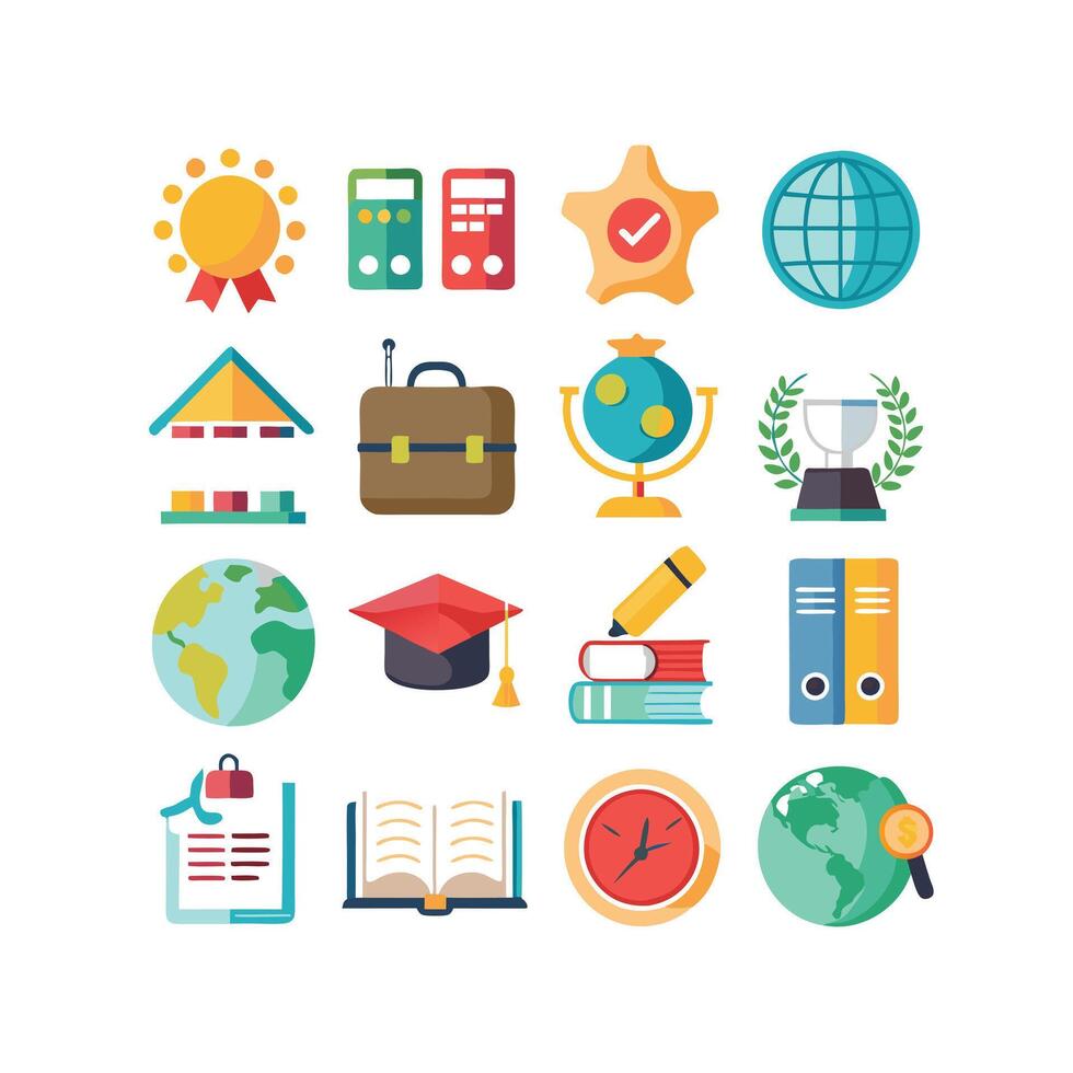 Education Icon Set Collection for Documents, Websites and Mobile Applications vector