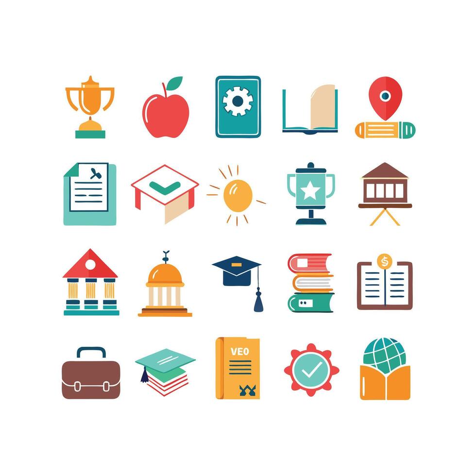 Education Icon Set Collection for Documents, Websites and Mobile Applications vector