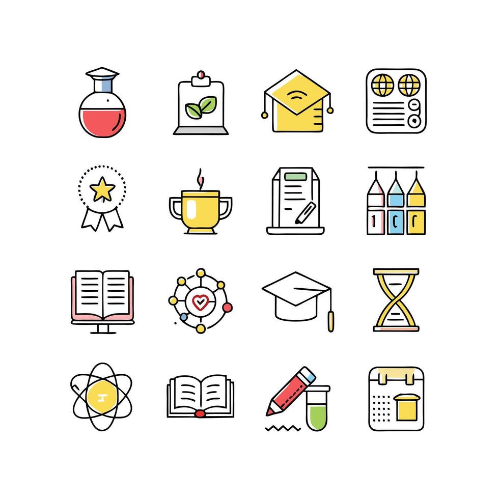 Education Icon Set Collection for Documents, Websites and Mobile Applications vector