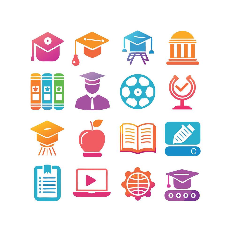 Education Icon Set Collection for Documents, Websites and Mobile Applications vector