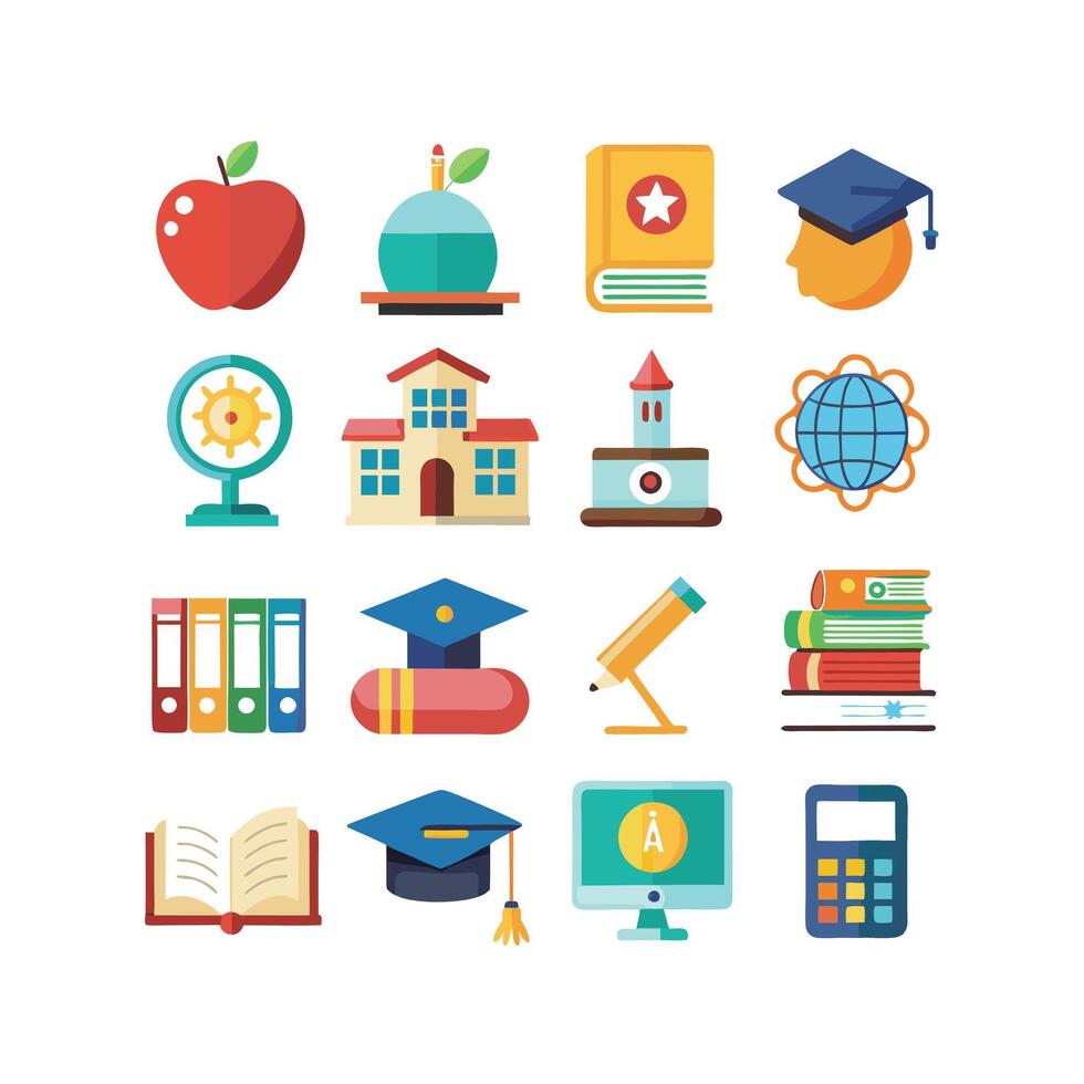 Education Icon Set Collection for Documents, Websites and Mobile Applications vector