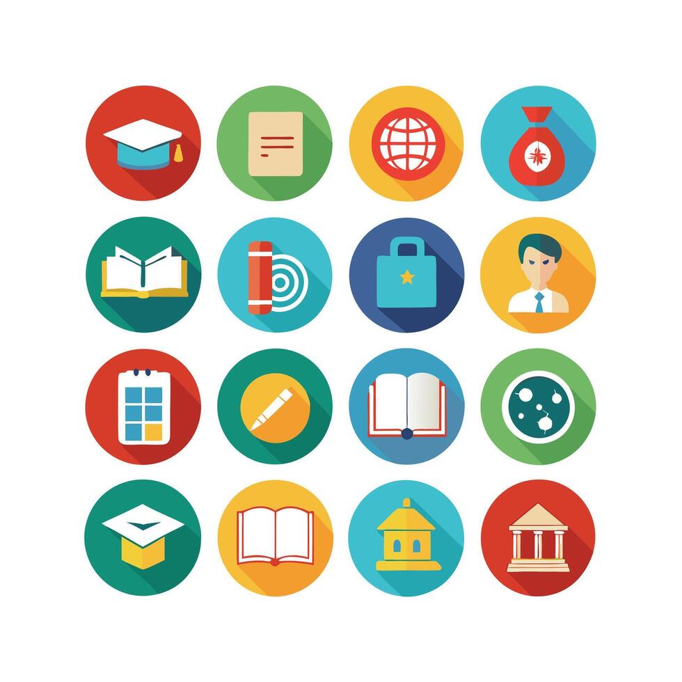 Education Icon Set Collection for Documents, Websites and Mobile Applications vector