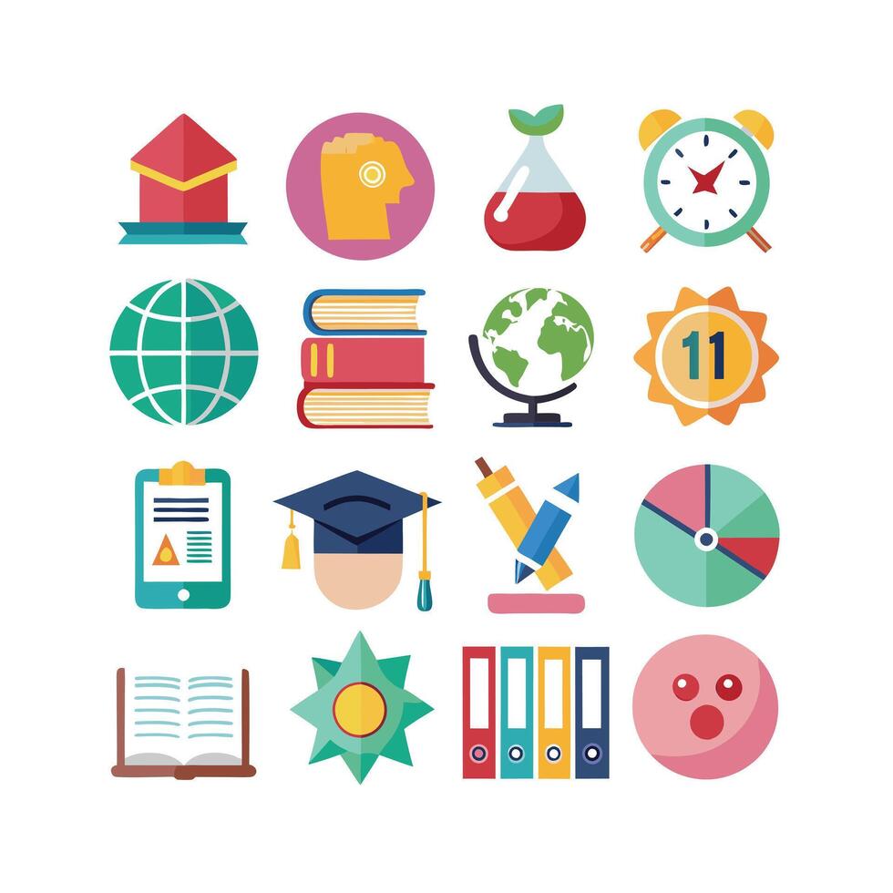 Education Icon Set Collection for Documents, Websites and Mobile Applications vector