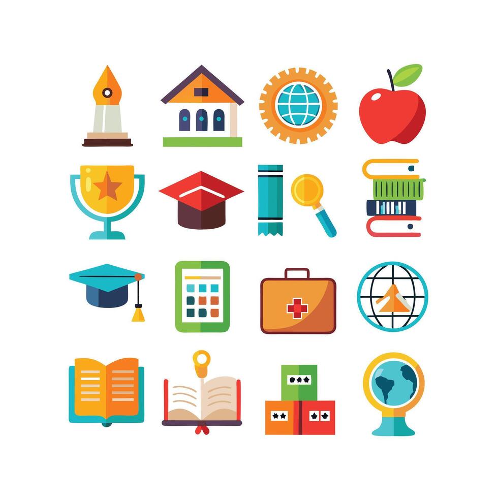 Education Icon Set Collection for Documents, Websites and Mobile Applications vector
