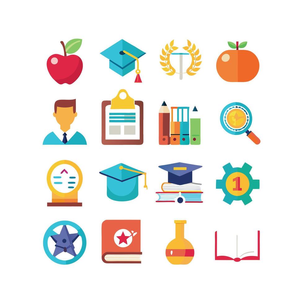 Education Icon Set Collection for Documents, Websites and Mobile Applications vector