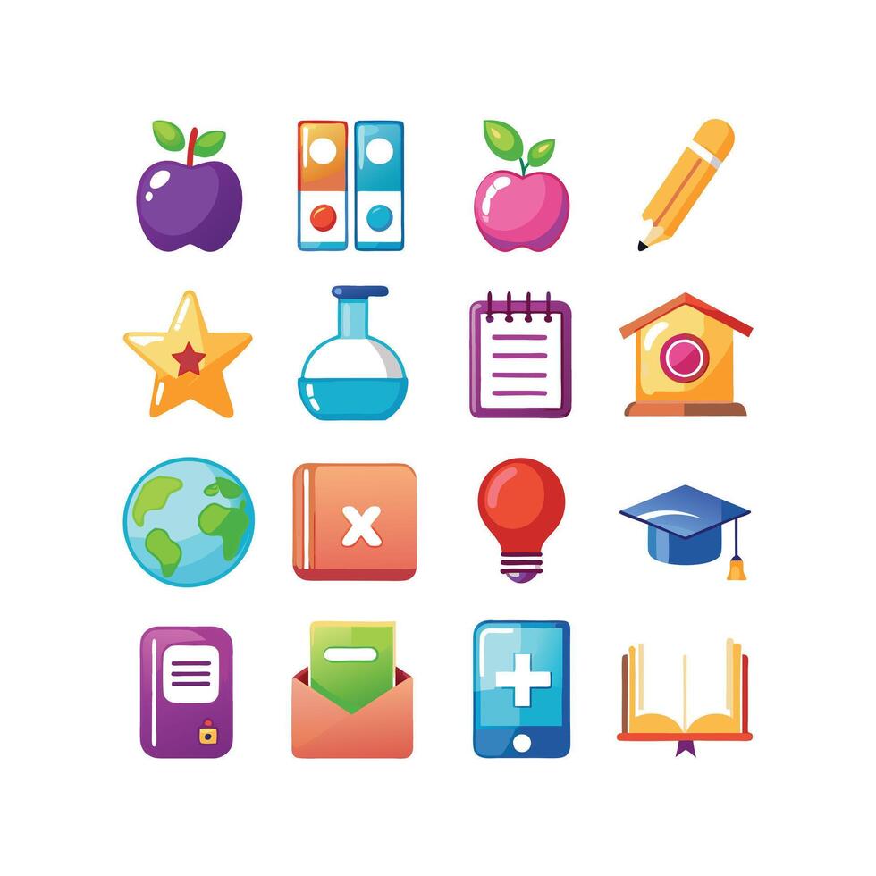 Education Icon Set Collection for Documents, Websites and Mobile Applications vector