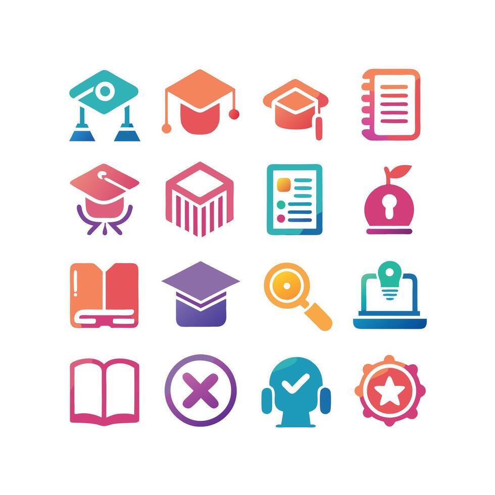Education Icon Set Collection for Documents, Websites and Mobile Applications vector