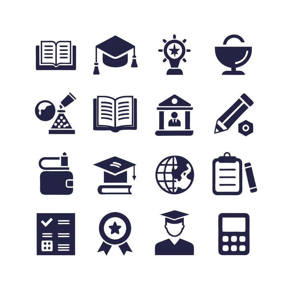Education Icon Set Collection for Documents, Websites and Mobile Applications vector