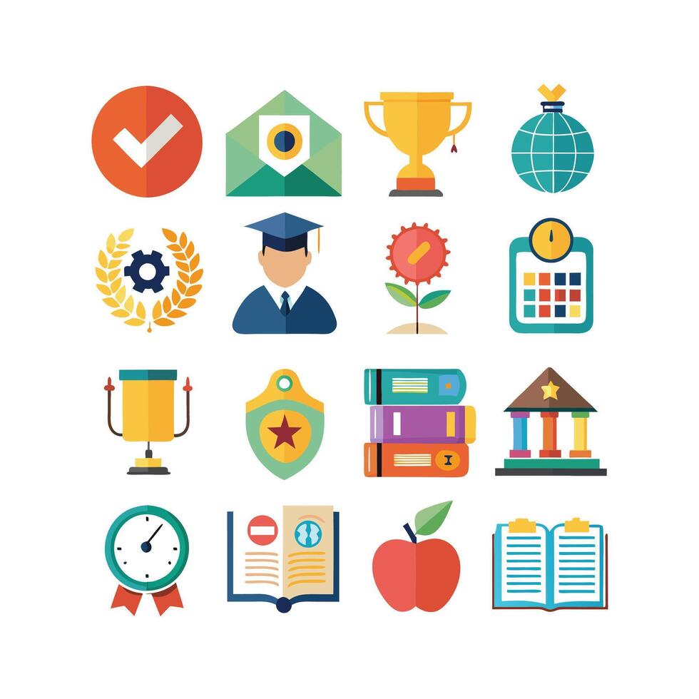 Education Icon Set Collection for Documents, Websites and Mobile Applications vector