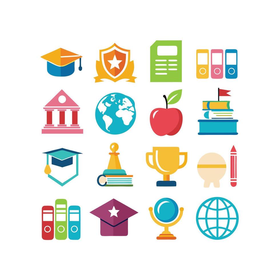 Education Icon Set Collection for Documents, Websites and Mobile Applications vector