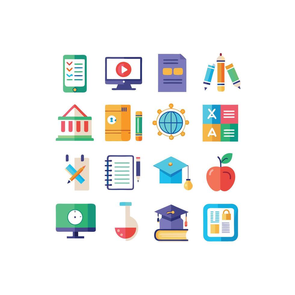 Education Icon Set Collection for Documents, Websites and Mobile Applications vector