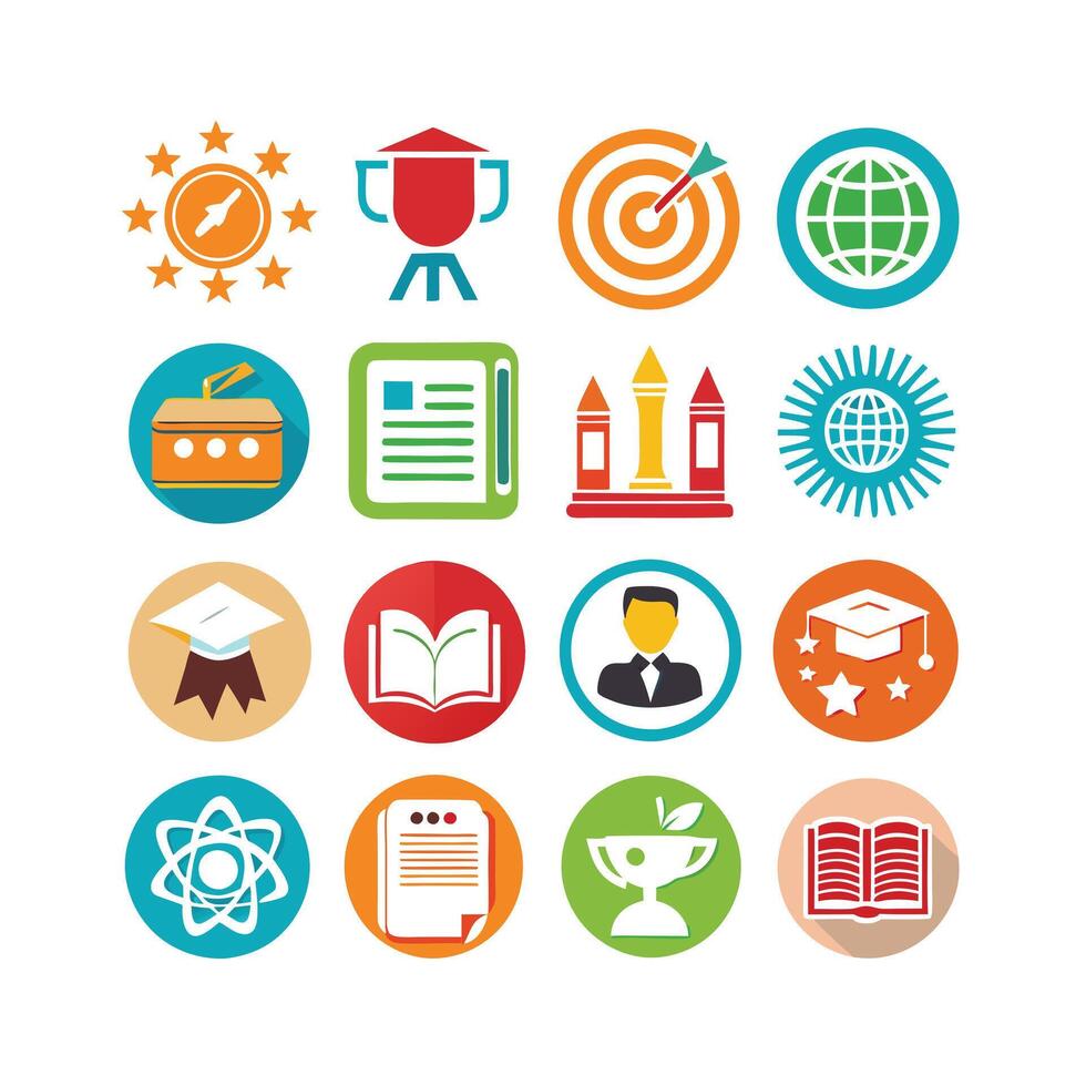 Education Icon Set Collection for Documents, Websites and Mobile Applications vector