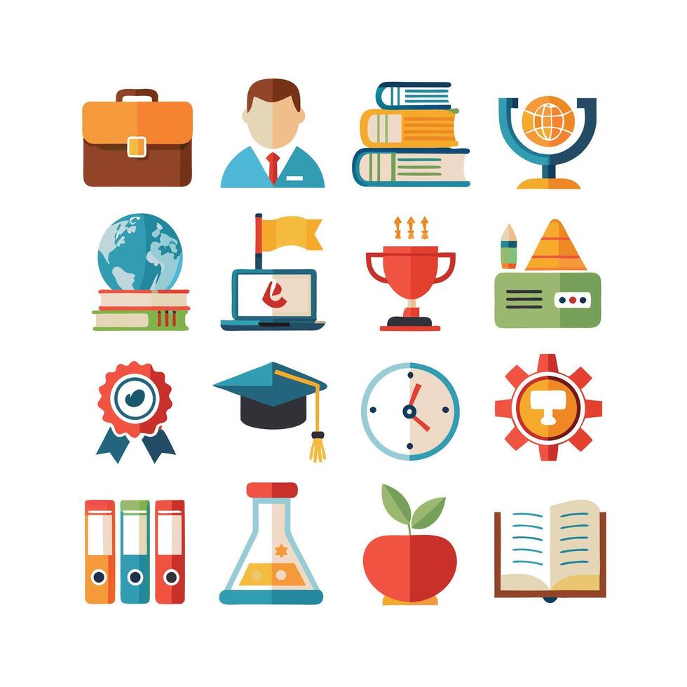 Education Icon Set Collection for Documents, Websites and Mobile Applications vector