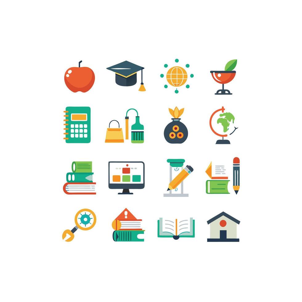 Education Icon Set Collection for Documents, Websites and Mobile Applications vector