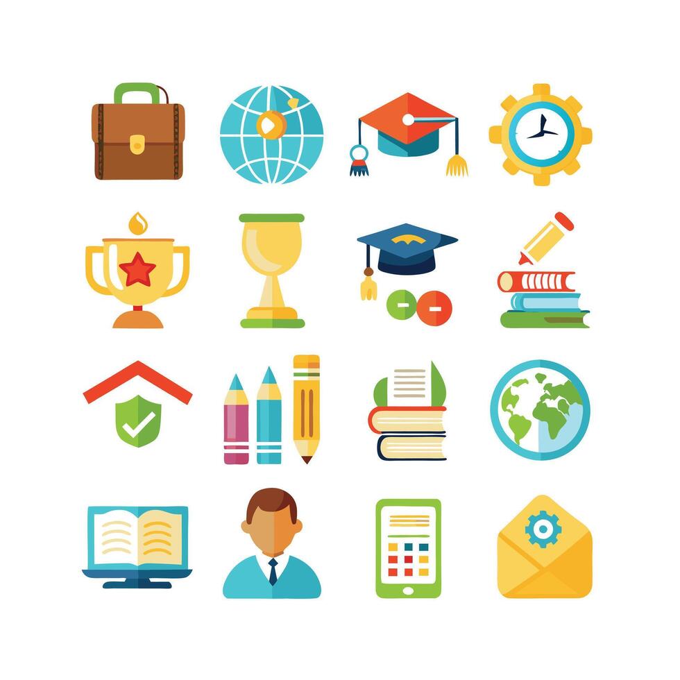 Education Icon Set Collection for Documents, Websites and Mobile Applications vector