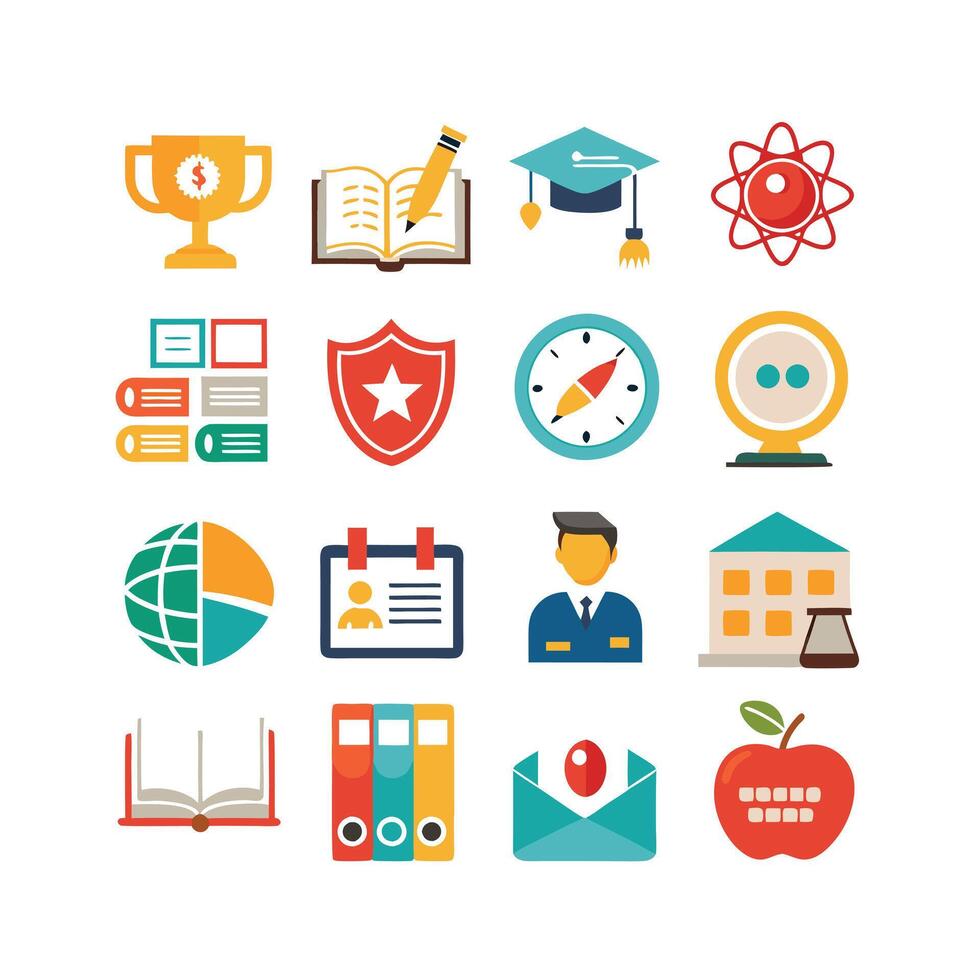 Education Icon Set Collection for Documents, Websites and Mobile Applications vector