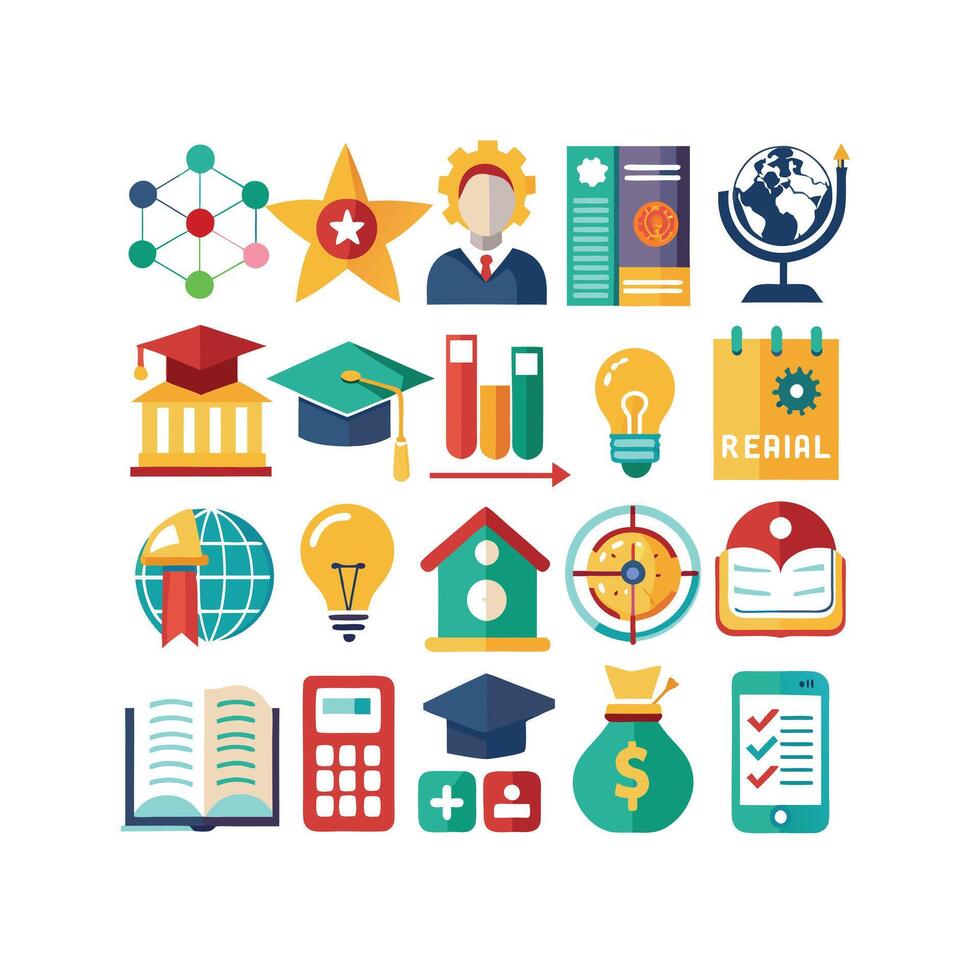 Education Icon Set Collection for Documents, Websites and Mobile Applications vector